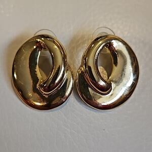Chunky Earrings NWOT Gold Over Silver